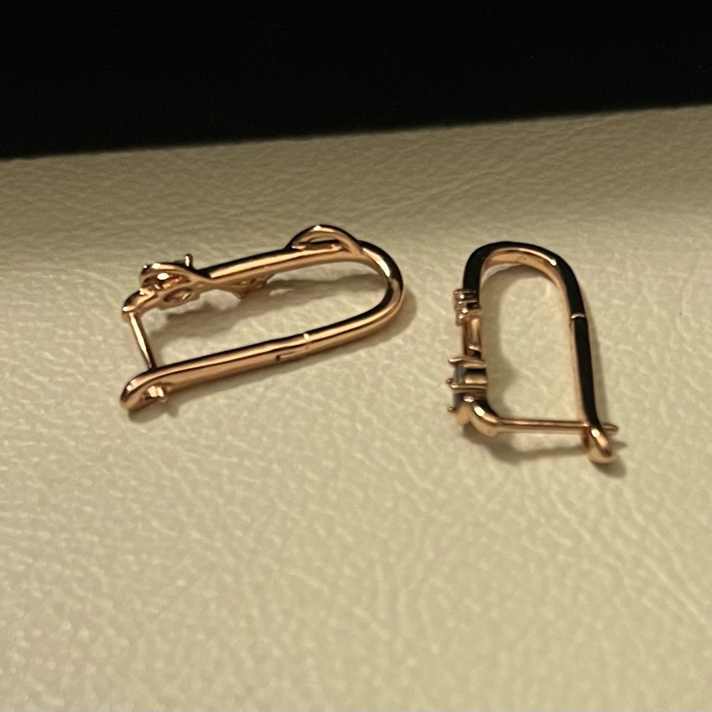 Rose Gold Mystic Point Long Earrings View 4